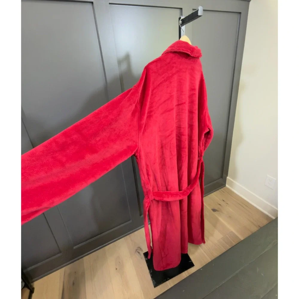 NWT Polo Ralph Lauren Plush Fleece Robe - Red, Size L/XL